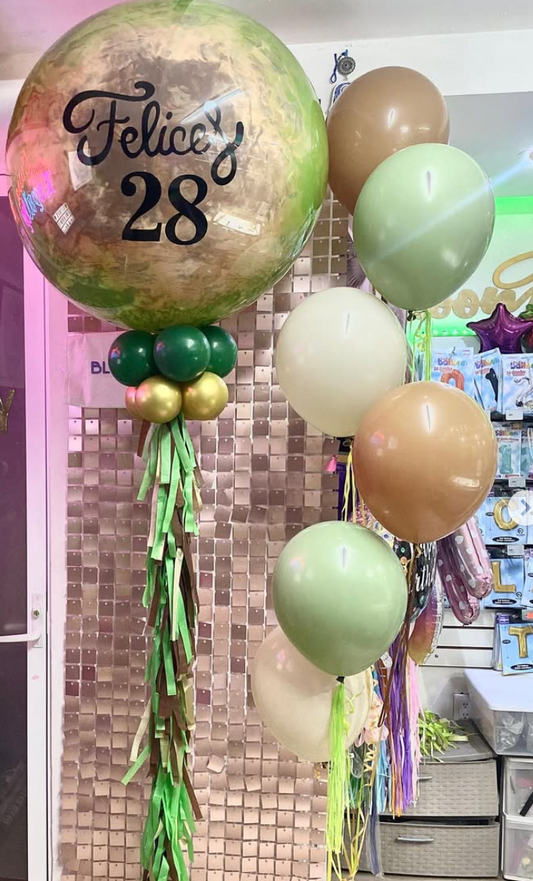 Cumpleaños Globo JUMBO y Bouquet