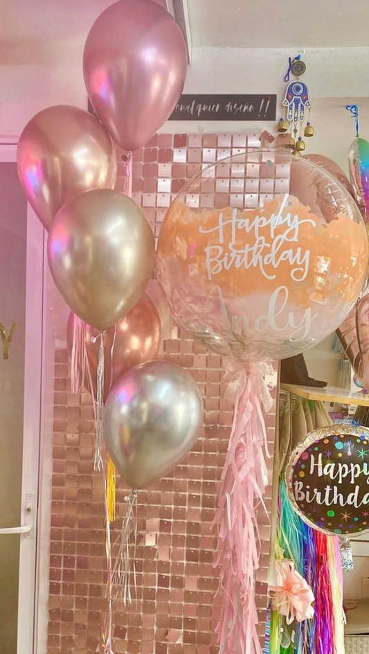 Happy Birthday Globo GIGANTE y Bouquet